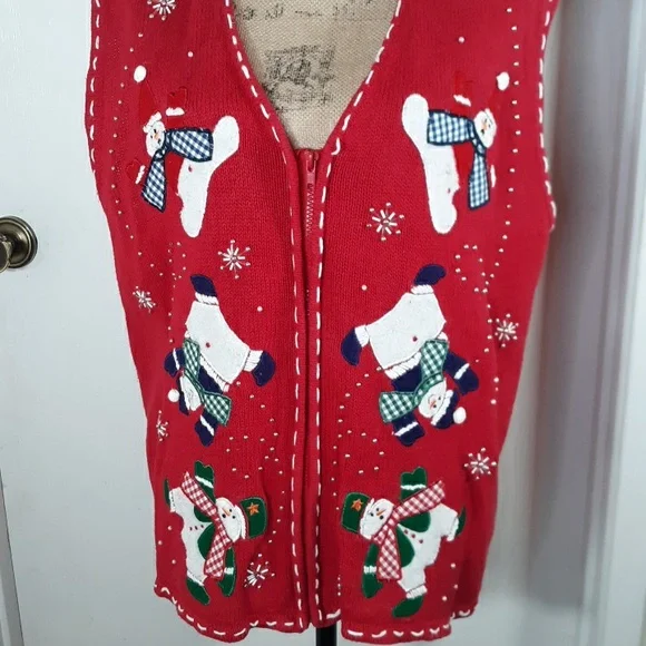 Bobbie Brooks Sweater Vest Holiday Size XL - Picture 2 of 8